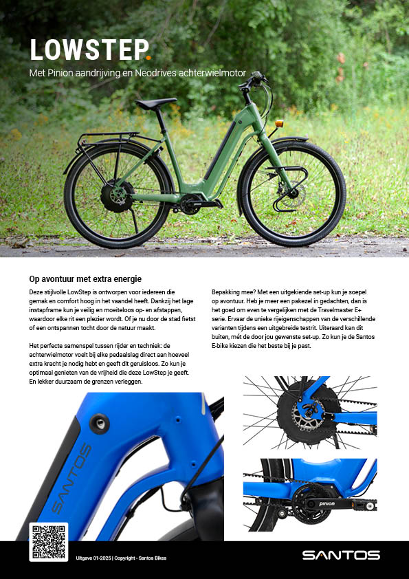 Santos LowStep met Pinion aandrijving en Neodrives achterwielmotor - E-bike Flyer